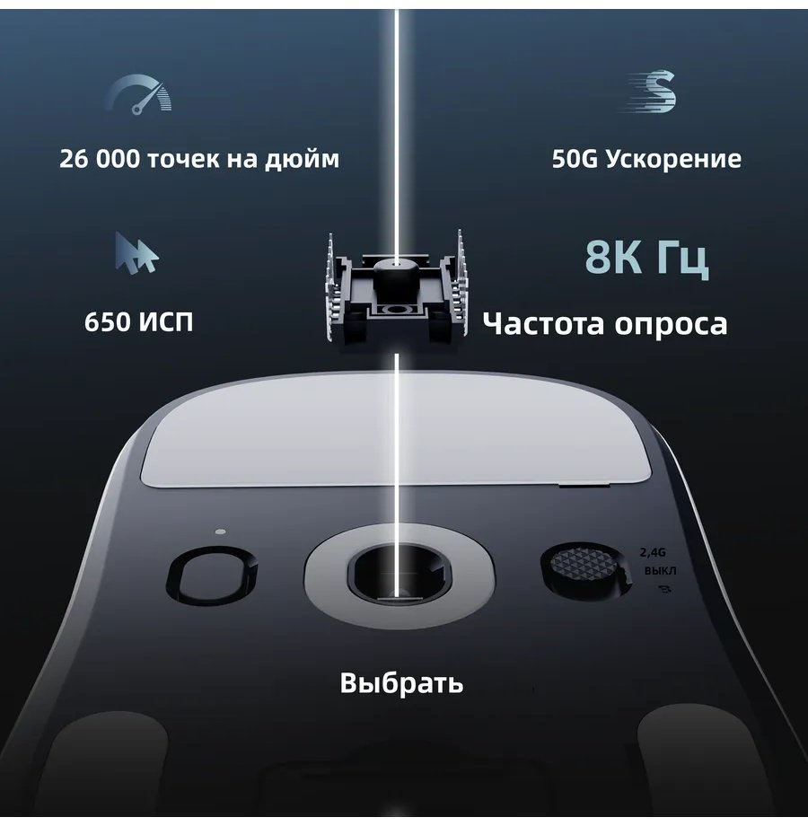 Мышь MCHOSE A7 V2 ULTRA + PAW 3950 белый купить,NaN