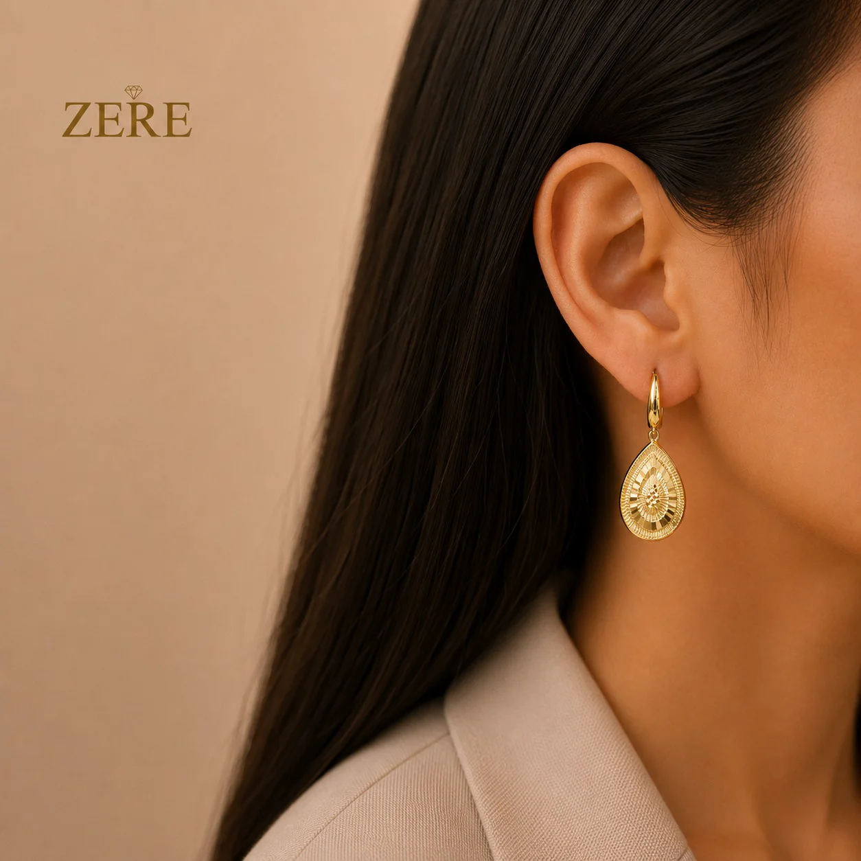 Серьги Zere ZR240720 жёлтое золото 5.75гр  купить,481750