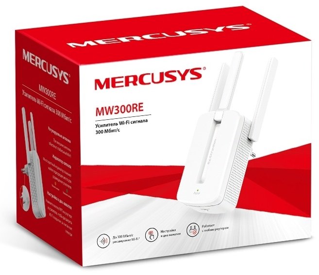 Wi-Fi адаптер Mercusys MW300RE белый купить,NaN