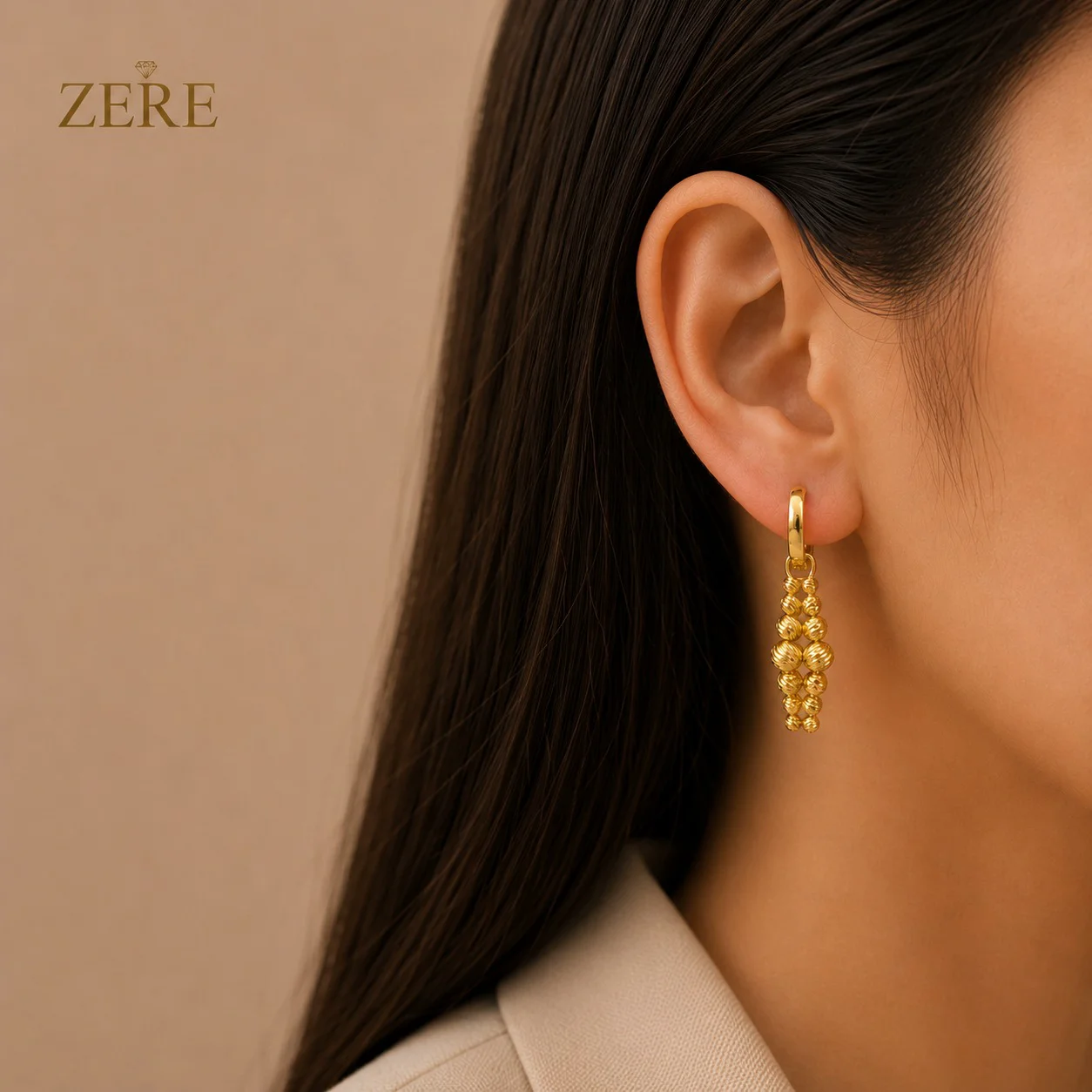 Серьги Zere ZR240718 жёлтое золото 6.11гр  купить,512350
