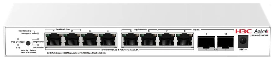 Коммутатор H3C US110-8G2MF-HP
