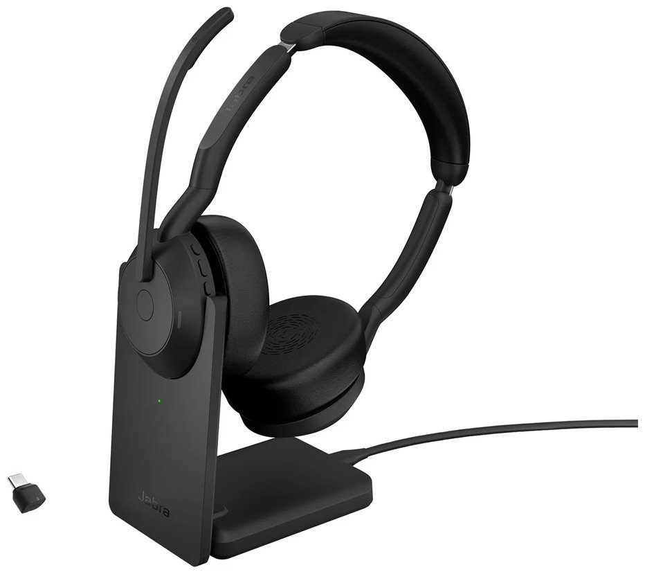 Наушники Jabra Evolve2 55 Link380c MS Stereo Stand черный купить,NaN