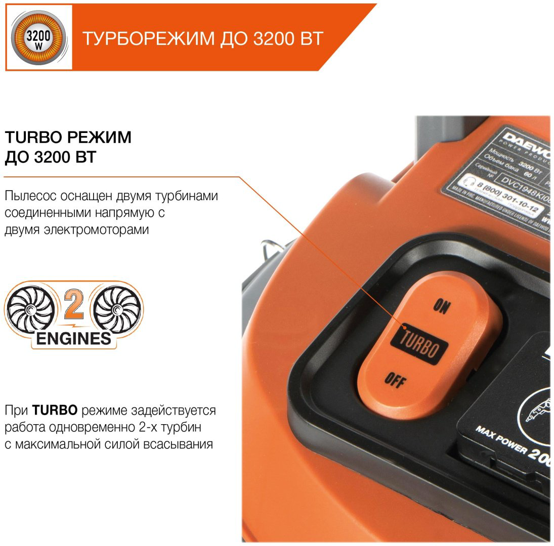 Строительный пылесос Daewoo DAVC 6030S купить,NaN