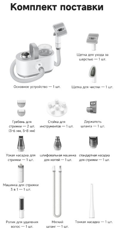 Пылесос TROUVER Pet Grooming Vacuum Kit G1 Pro (CH2) белый - ForteMarket Пылесос TROUVER Pet Grooming Vacuum Kit G1 Pro (CH2) белый купить,0