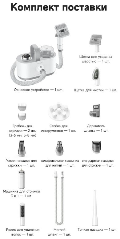 Пылесос TROUVER Pet Grooming Vacuum Kit G1 Pro (CH2) белый купить,NaN