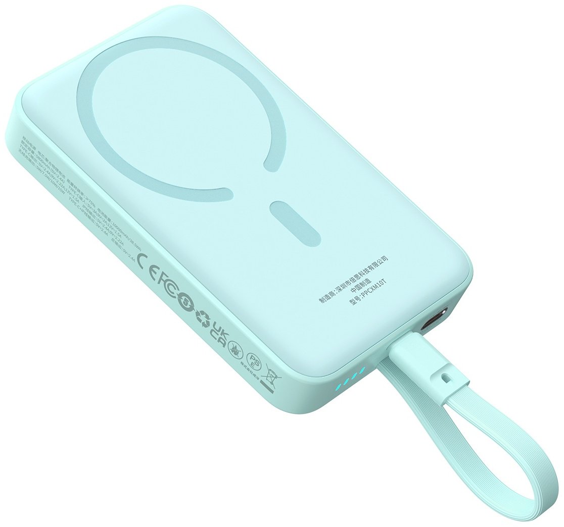 Внешний аккумулятор Baseus Magnetic Mini 2C+Qi 30W (MagSafe) P1002210B333-00 10000 мАч голубой
