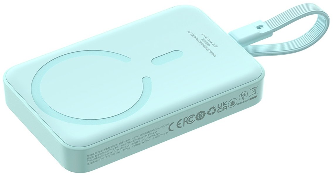 Внешний аккумулятор Baseus Magnetic Mini 2C+Qi 30W (MagSafe) P1002210B333-00 10000 мАч голубой