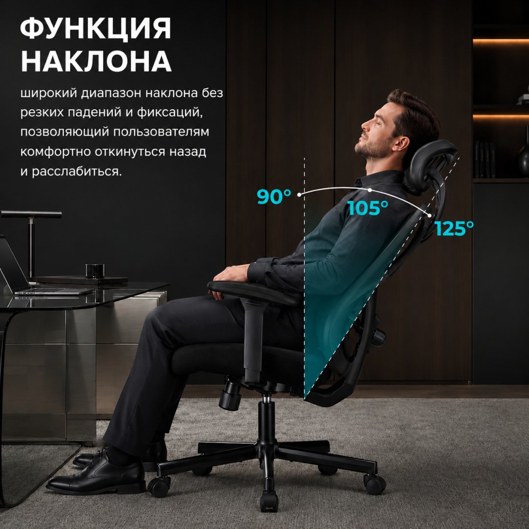 Офисное кресло Eco Estelar Waveon, черный купить,75510