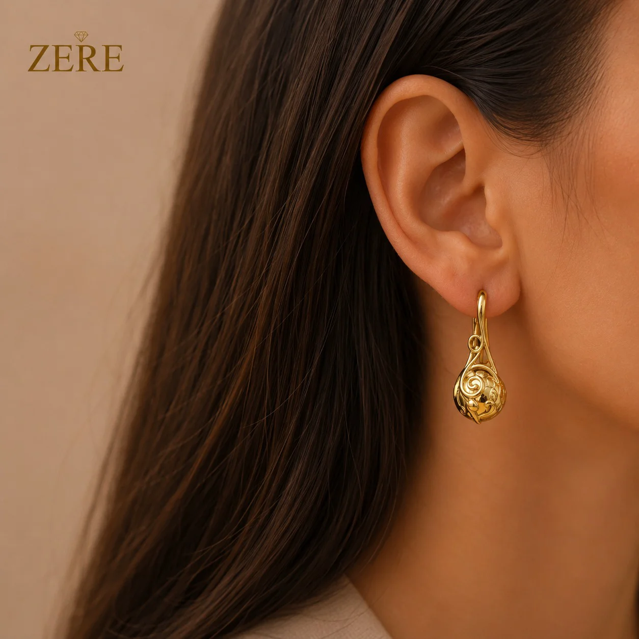Серьги Zere ZR240723 жёлтое золото 7.0гр  купить,588000