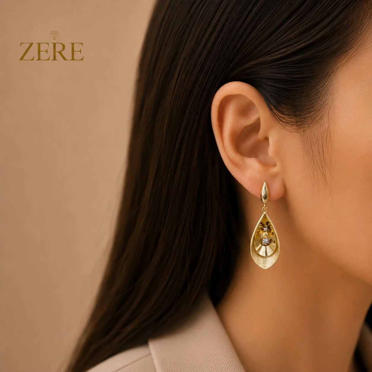 Серьги Zere ZR240717 жёлтое золото 6.76гр  купить,567600
