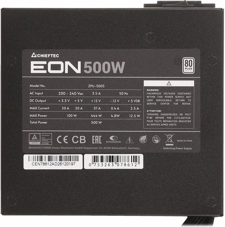 Блок питания Chieftec Chieftec EON ZPU-500S 500 Вт