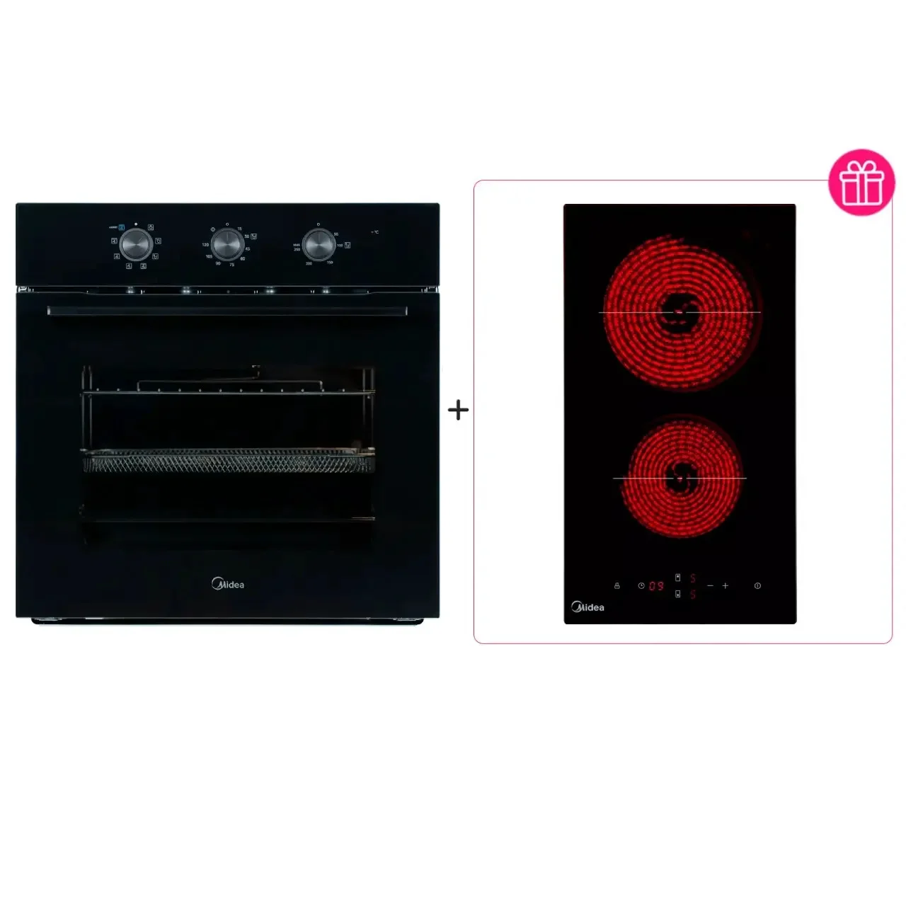 Духовой шкаф Midea MO 12800 GB + варочная поверхность Midea MCH-321B2 Black купить,NaN