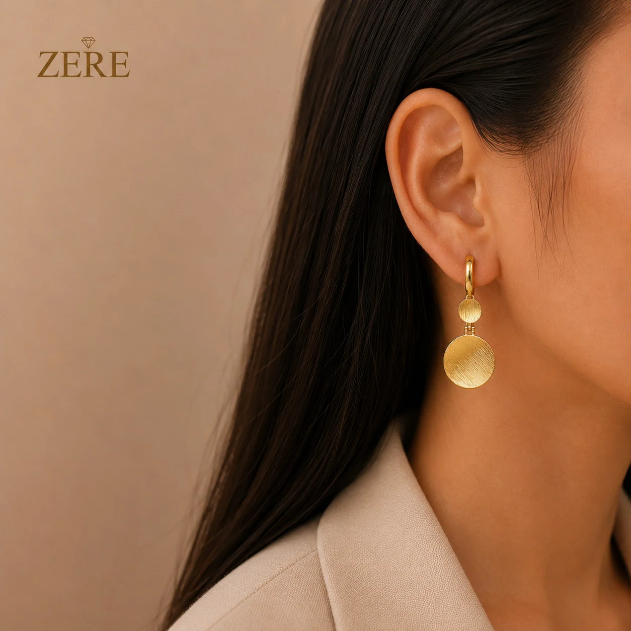 Серьги Zere ZR240719 жёлтое золото 6.30гр  купить,528500