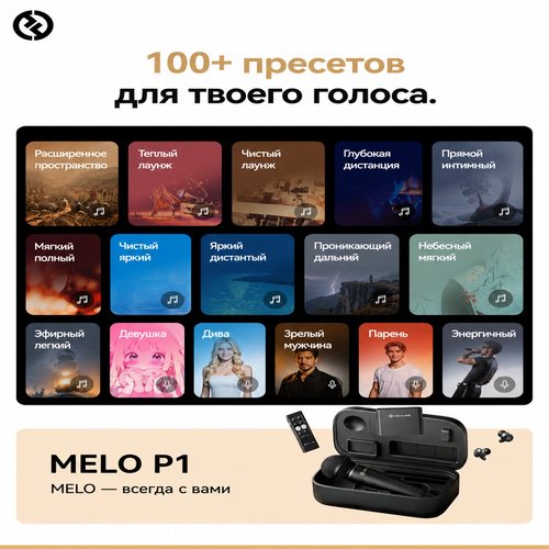 Микрофон Hollyland MELO P1 Combo черный