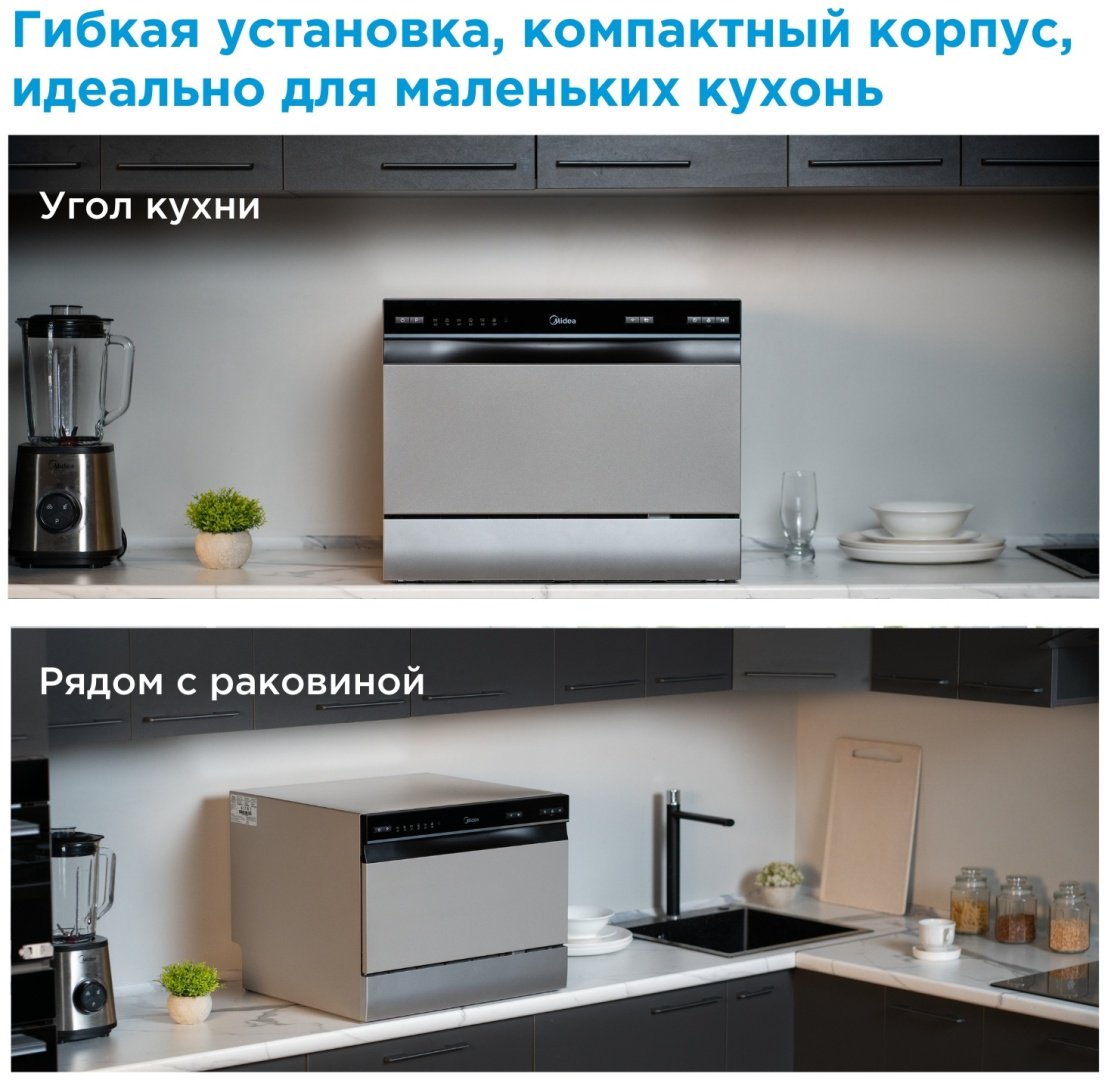Посудомоечная машина Midea MCFD55S460Si-C серый купить,0