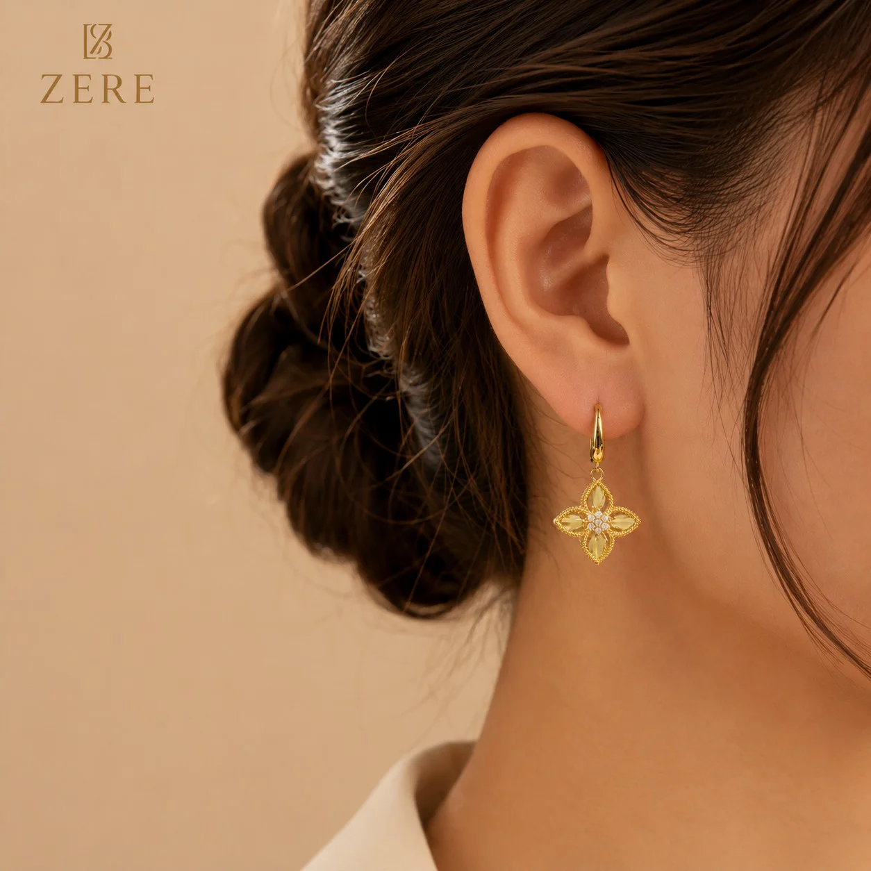 Серьги Zere ZR240722 жёлтое золото 3.9гр  купить,324500
