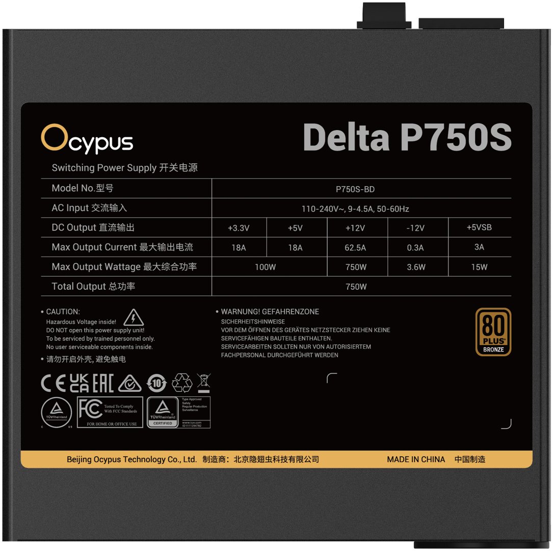 Блок питания Ocypus Delta-P750S-BDFBK025X-EU 750 Вт