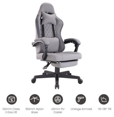 Игровое кресло Eco Estelar Venus, серый