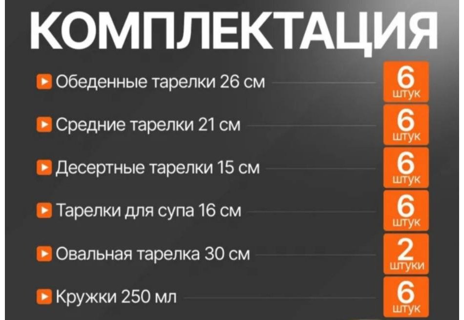 Сервиз на 6 персон Modern Basic, предметов: 32, чайно-столовый, керамика купить,NaN