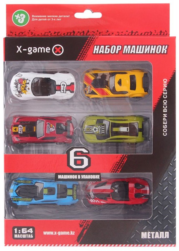 Машина XGC TOYS Набор машинок X-Game XGCM6D (6 машинок в уп.) Серия СПОРТКАР мультиколор купить,NaN