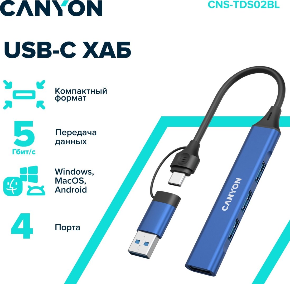 Док-станция Canyon CNS-TDS02BL синий купить,NaN