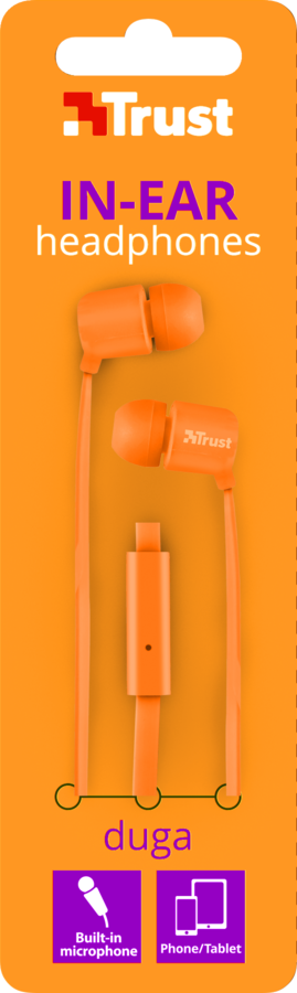 Наушники Trust Duga In-Ear оранжевые купить,NaN