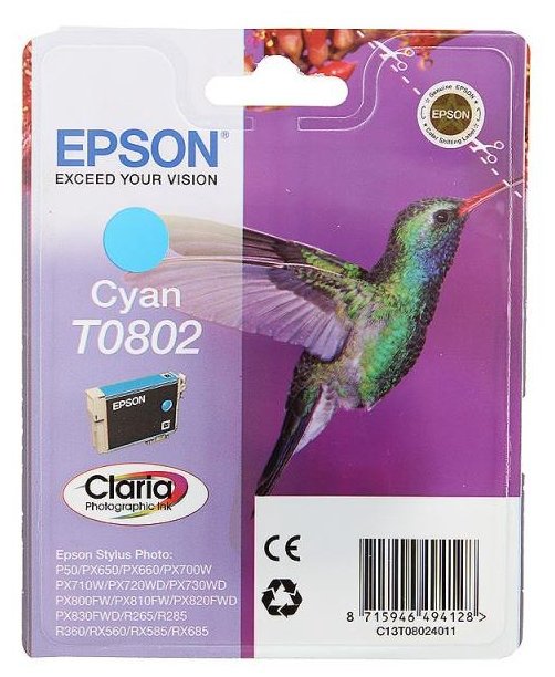 Картридж Epson C13T08024011 голубой купить,NaN