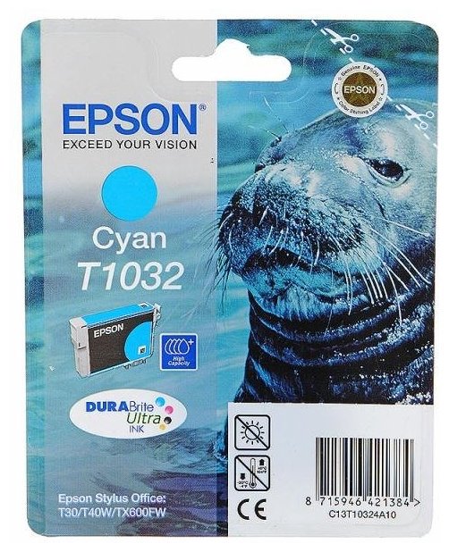 Картридж Epson C13T10324A10 голубой купить,NaN