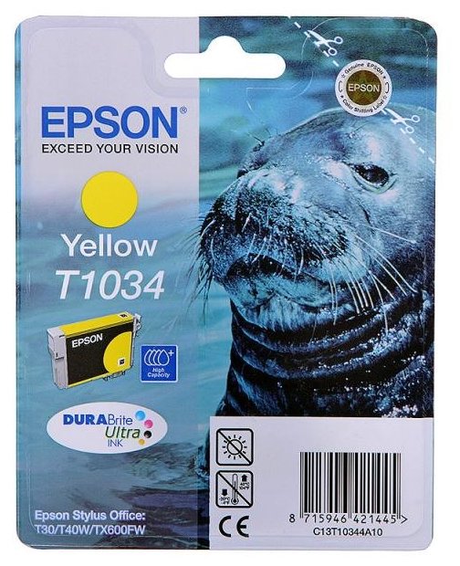 Картридж Epson C13T10344A10 желтый купить,NaN