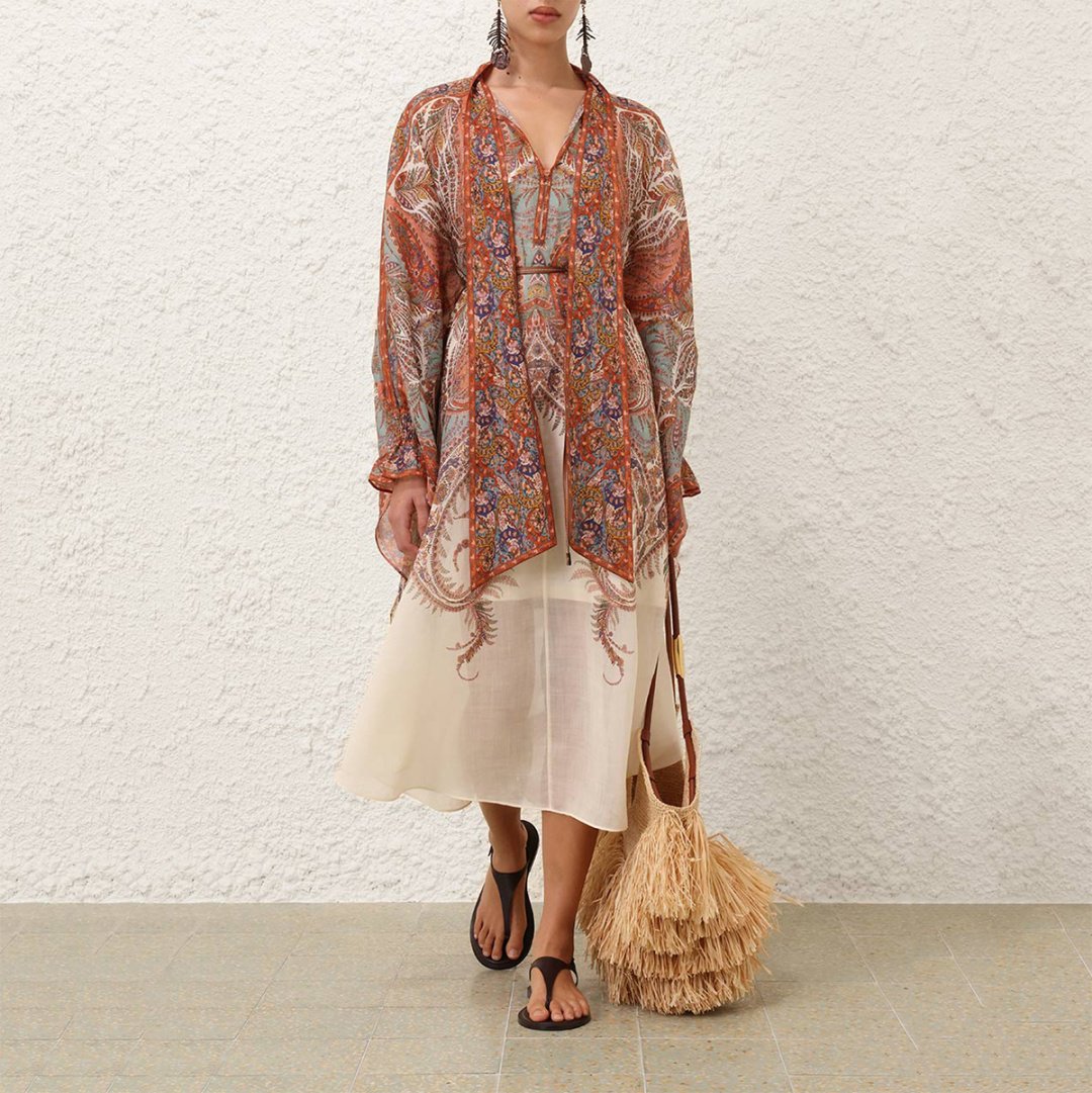 Повседневное платье ZIMMERMANN мультиколор - ForteMarket Повседневное платье ZIMMERMANN мультиколор купить,0