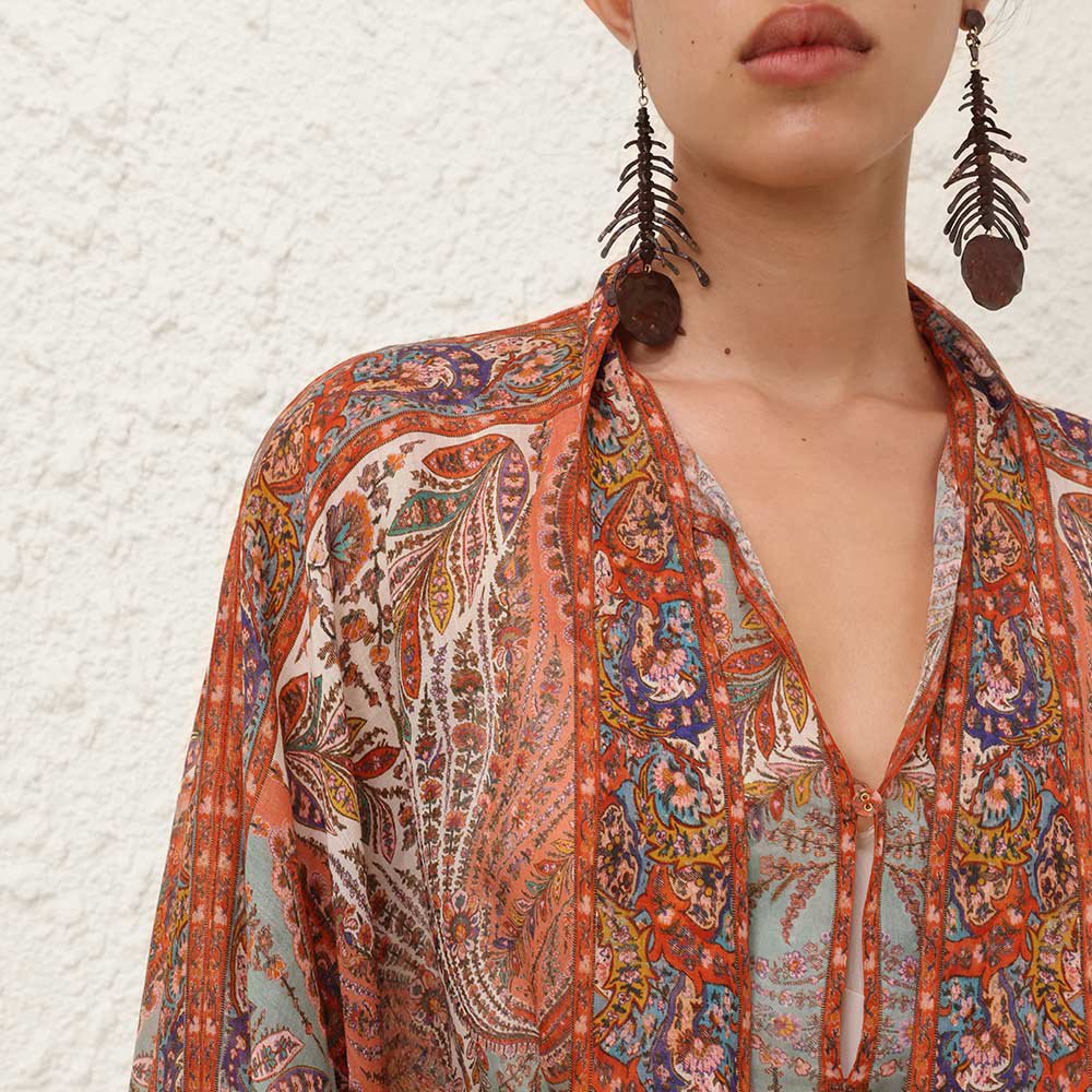 Повседневное платье ZIMMERMANN мультиколор - ForteMarket Повседневное платье ZIMMERMANN мультиколор купить,0