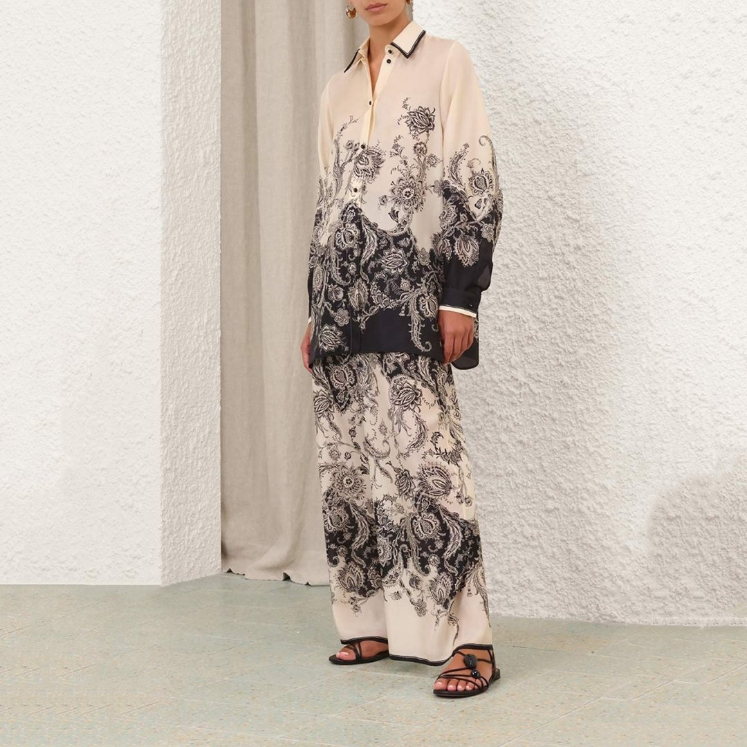 Рубашка Zimmermann черно-молочные XS 42 купить,NaN
