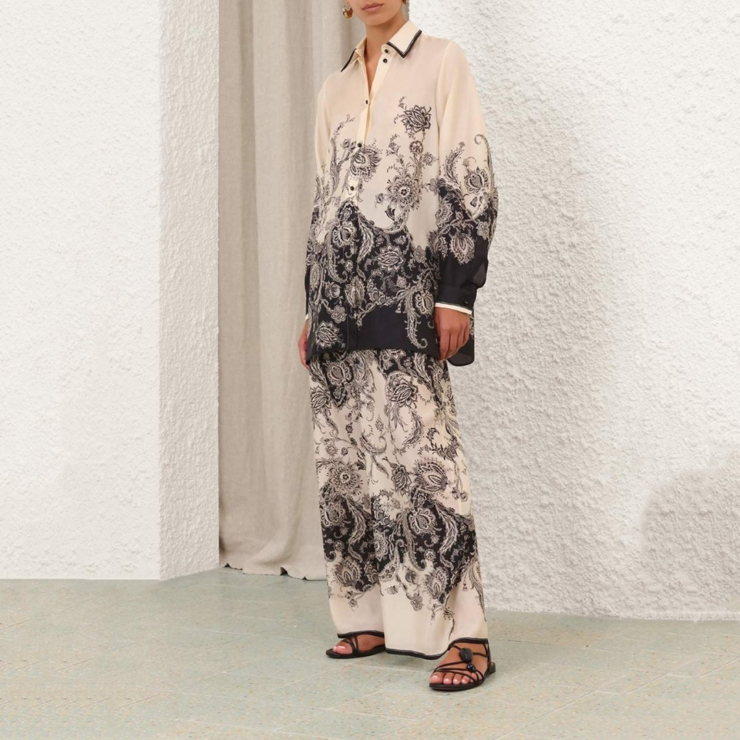 Рубашка Zimmermann черно-молочные XS 42 купить,NaN