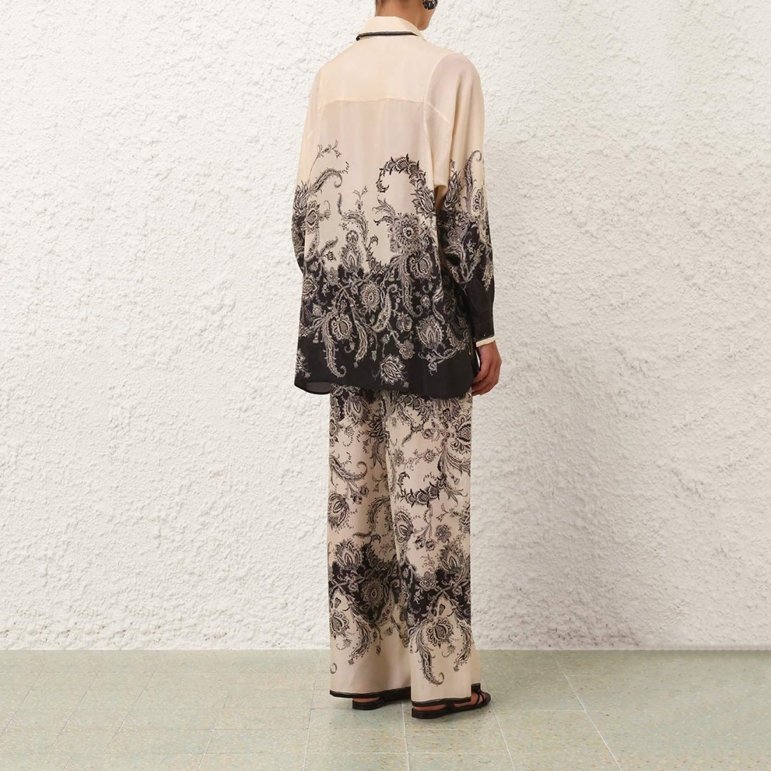 Рубашка Zimmermann черно-молочные XS 42 купить,NaN