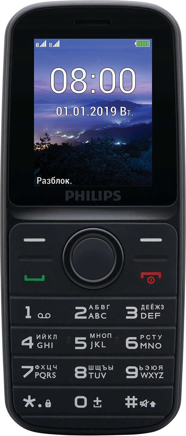 Мобильный телефон Philips Xenium E109 Black купить,NaN