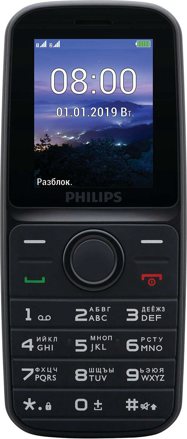 Мобильный телефон Philips Xenium E109 Black купить,NaN