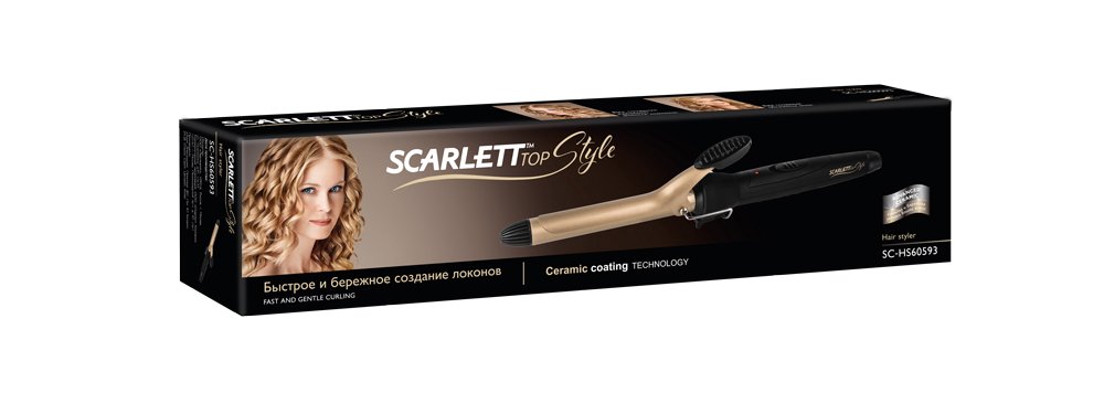 Электрощипцы Scarlett SC-HS60593 черно-золотистые купить,NaN