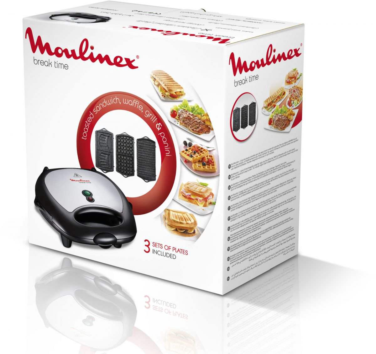 Сэндвичница Moulinex SW611812 черно-серебристая