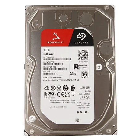 Жесткий диск HDD 10 TB Seagate IronWolf NAS (ST10000VN000), 3.5", 256 MB, SATA III