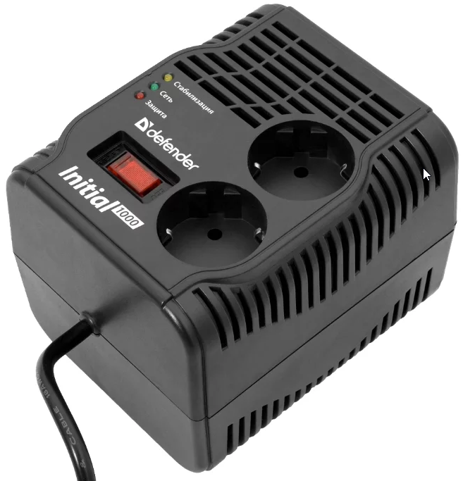 Стабилизатор Defender AVR Initial 1000 черный купить,NaN