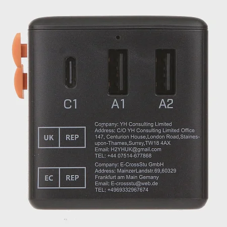 Зарядное устройство Tessan TS-WTA01, сеть, для USB-устройств, Black