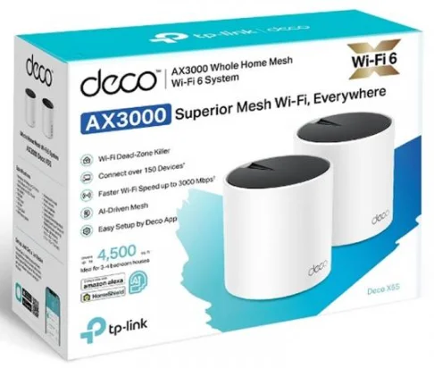 Беспроводная Mesh-система GbE AX3000 Tp-Link Deco X55 2-pack Wi-Fi 6 White купить,0