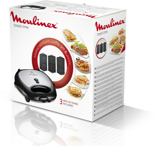 Сэндвичница Moulinex SW611812 черно-серебристая