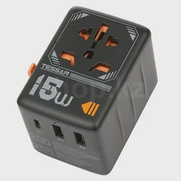 Зарядное устройство Tessan TS-WTA01, сеть, для USB-устройств, Black