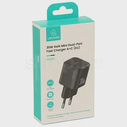 Зарядное устройство Usams US-CC263, 30W, Black
