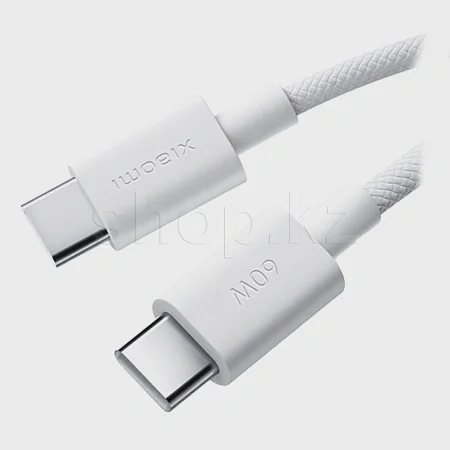 Кабель интерфейсный для USB Type-C - Type-C Xiaomi 3A Braided L33020, 1m, White