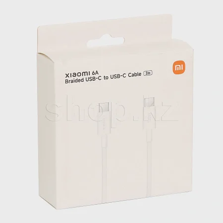 Кабель интерфейсный для USB Type-C - Type-C Xiaomi 6A Braided K36350, 2m, White купить,8280