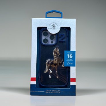 Чехол Santa Barbara Polo & Racquet Club для Apple iPhone 16 Pro синий купить,2399