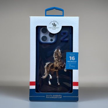Чехол Santa Barbara Polo & Racquet Club для Apple iPhone 16 Pro Max синий купить,1286