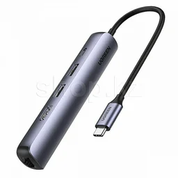 Переходник USB Type-C Multi Function 5in1, Ugreen CM418, RTL